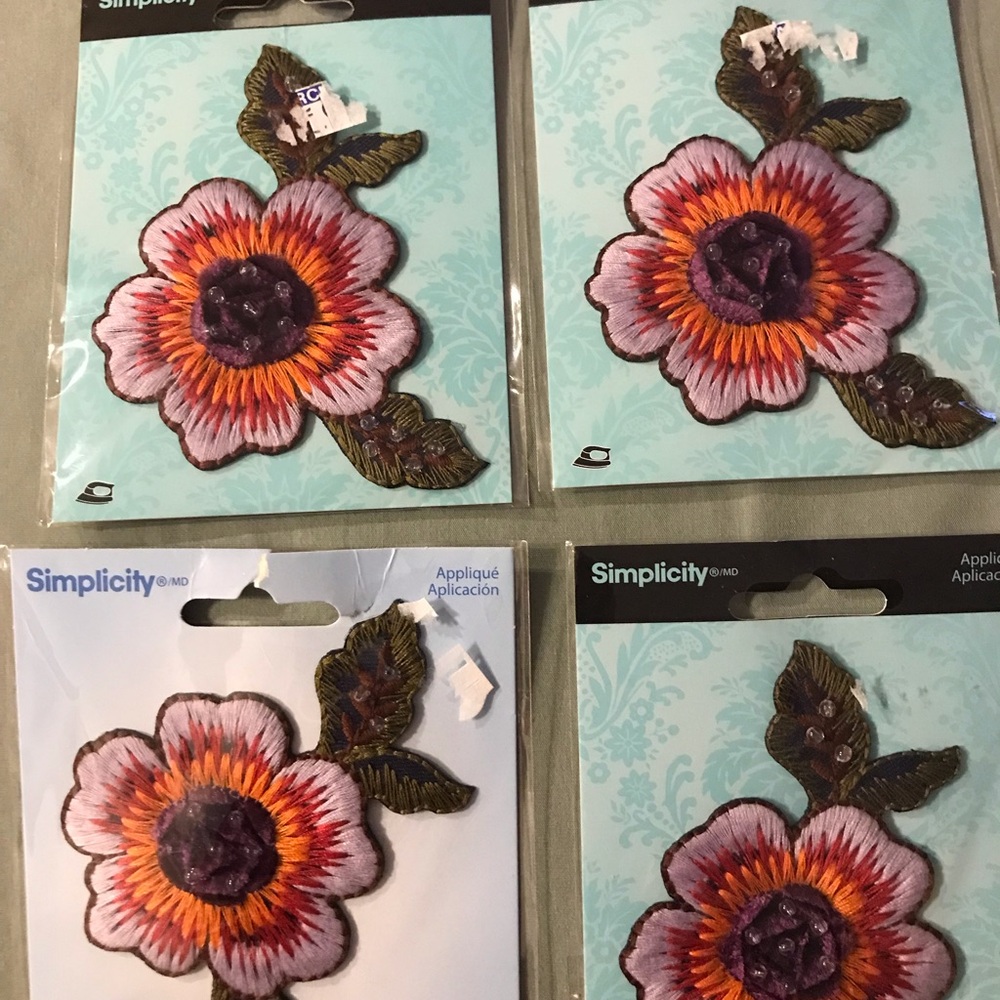Simplicity Floral Iron-On Appliqué Patch - Pink Orange Purple